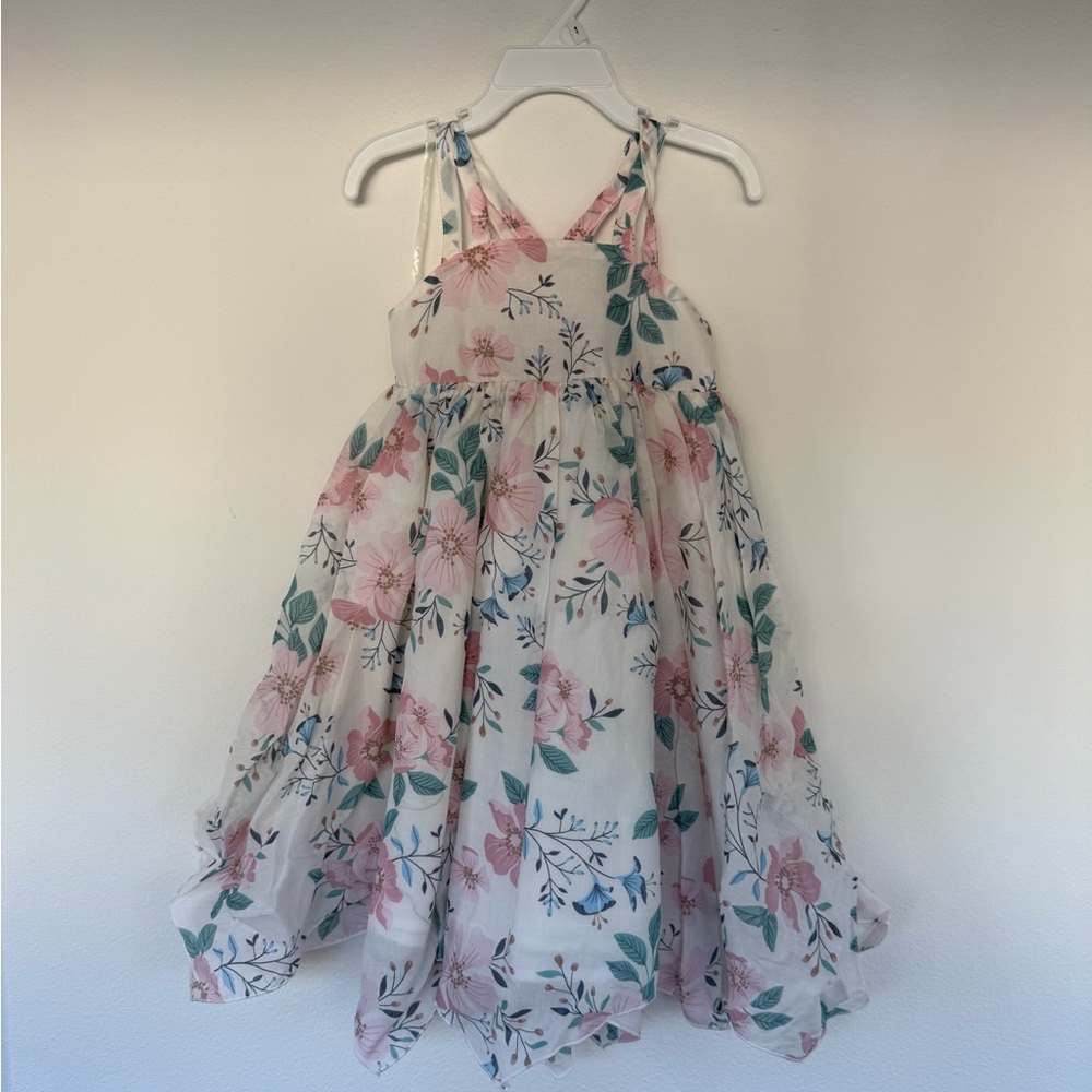 Rachel Zoe Pink and Green Floral Kids Dress size 4t NEW!
